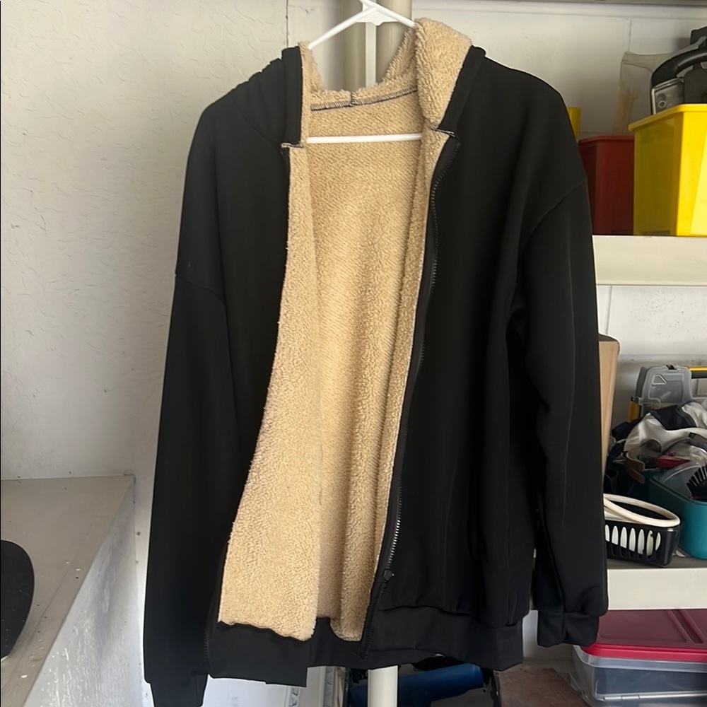 Black and Cream Lightweight Shirt Jacket